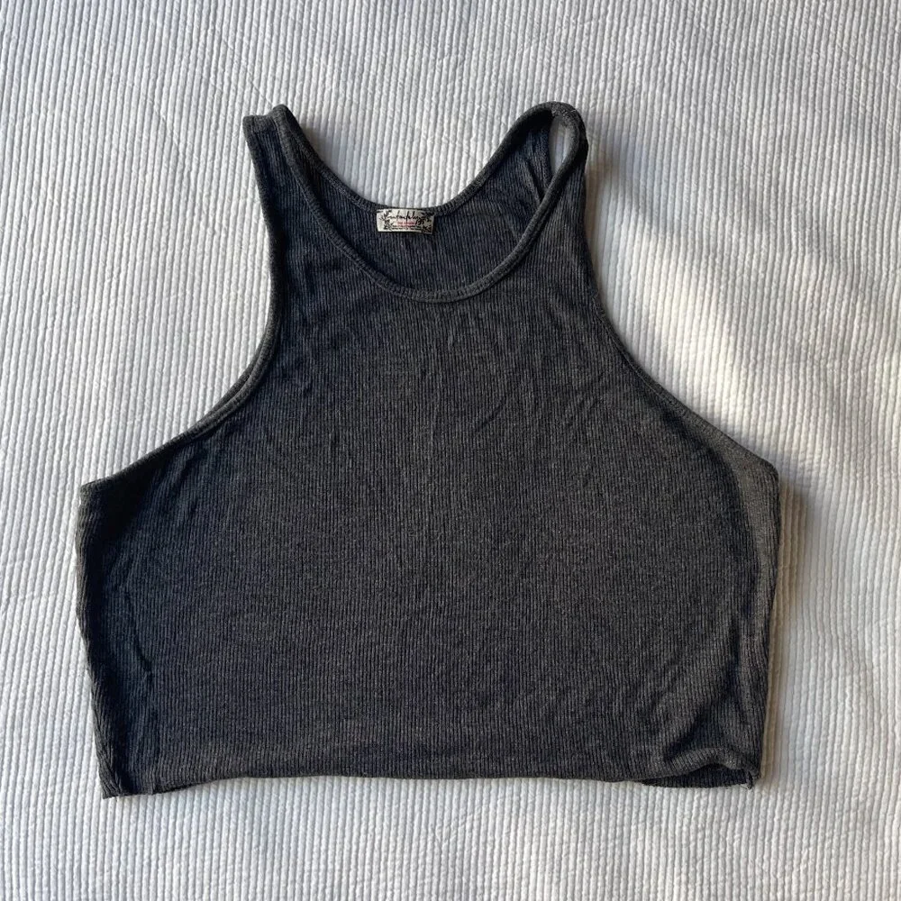 Free People Intimately High Neck Ribbed Crop - Picture 2 of 4